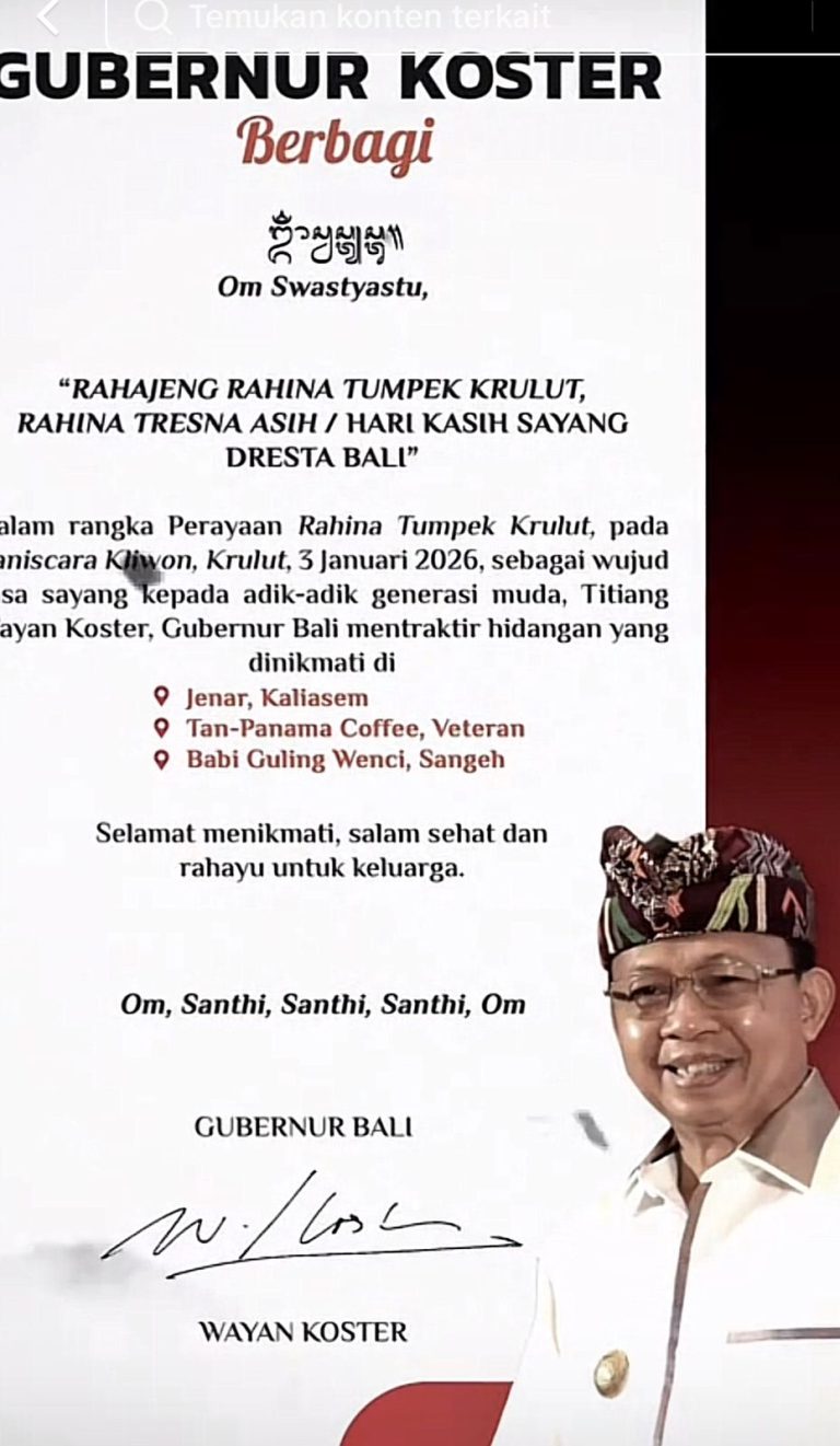 Gubernur Koster Traktir Generasi Muda di Tiga Usaha Lokal