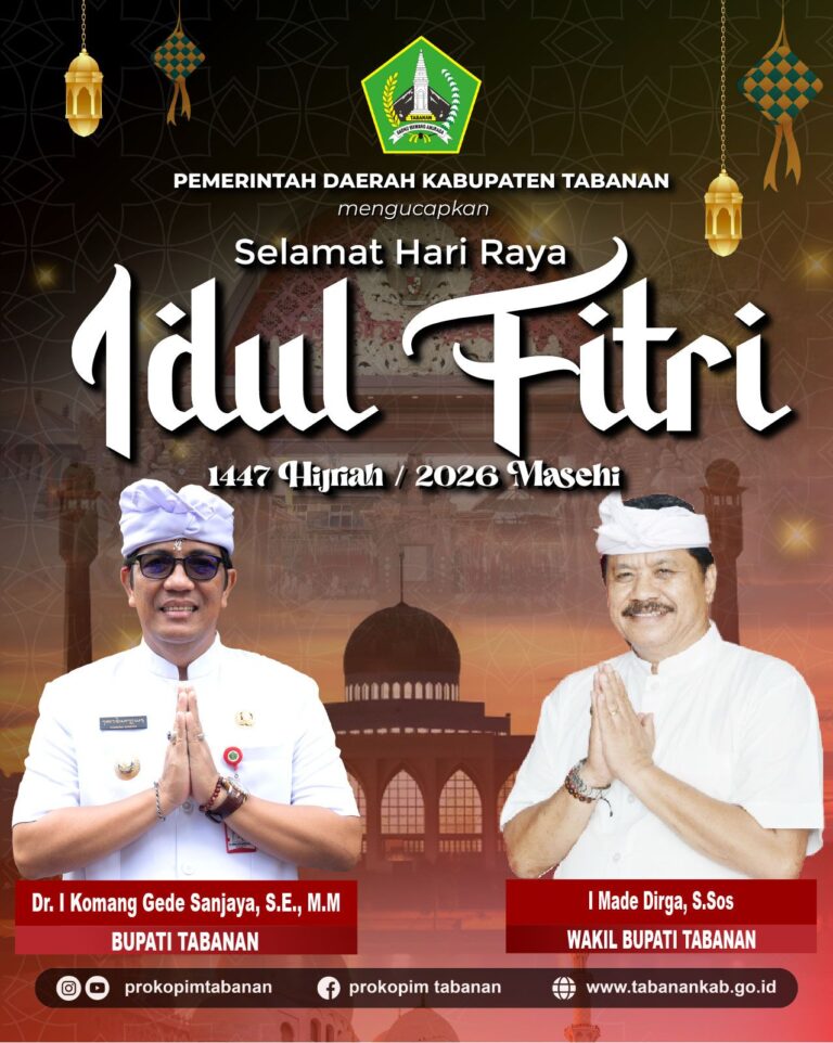 Pemkab Tabanan Ucapkan Selamat Hari Raya Idul Fitri 1448 Hijriah